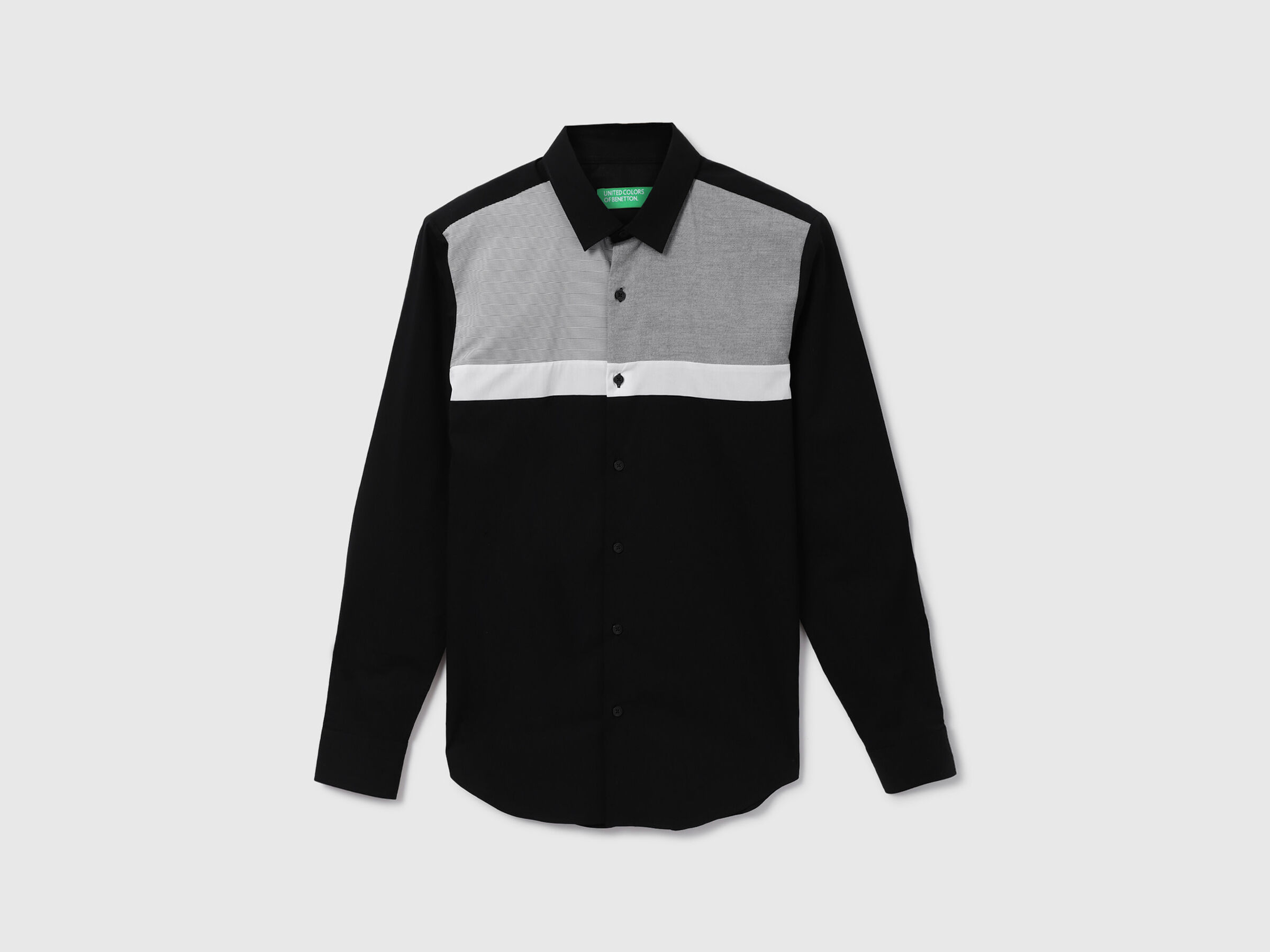 F/S POPLIN STR STRIPE PANEL BLOCK SHIRT image number 7